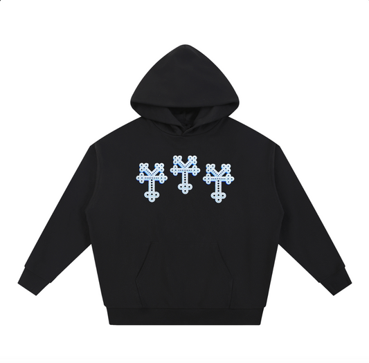 Triple Cross Logo Hoodie